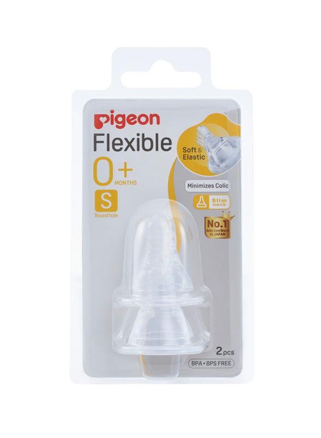 Pigeon Pack Of 2 Round Hole Teats, 0M +